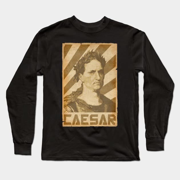 Julius Caesar Retro Propaganda Long Sleeve T-Shirt by Nerd_art